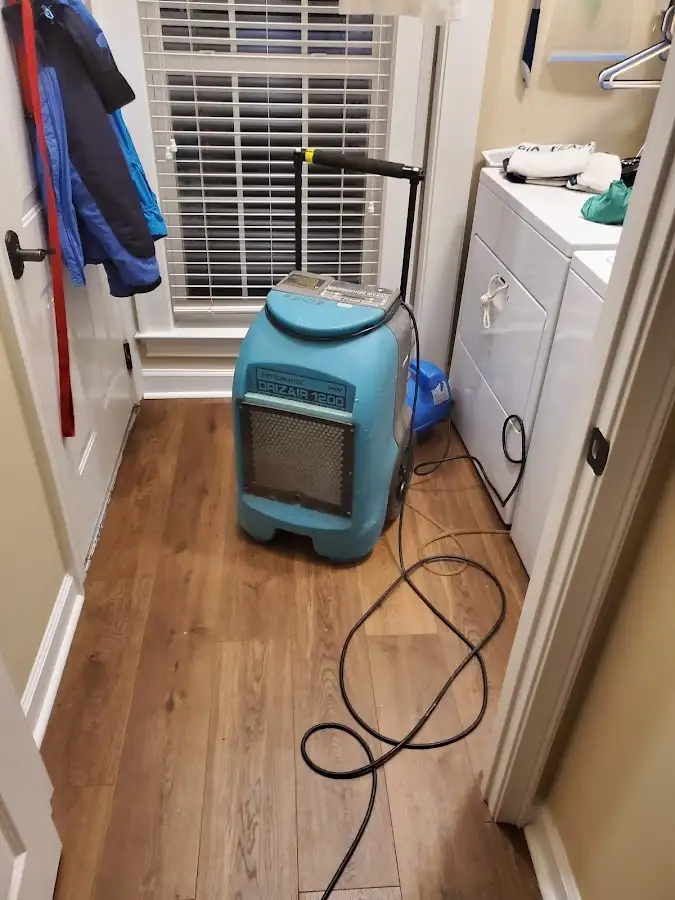 Commercial dehumidifier deployed for Flood Damage Cleanup in Davenport